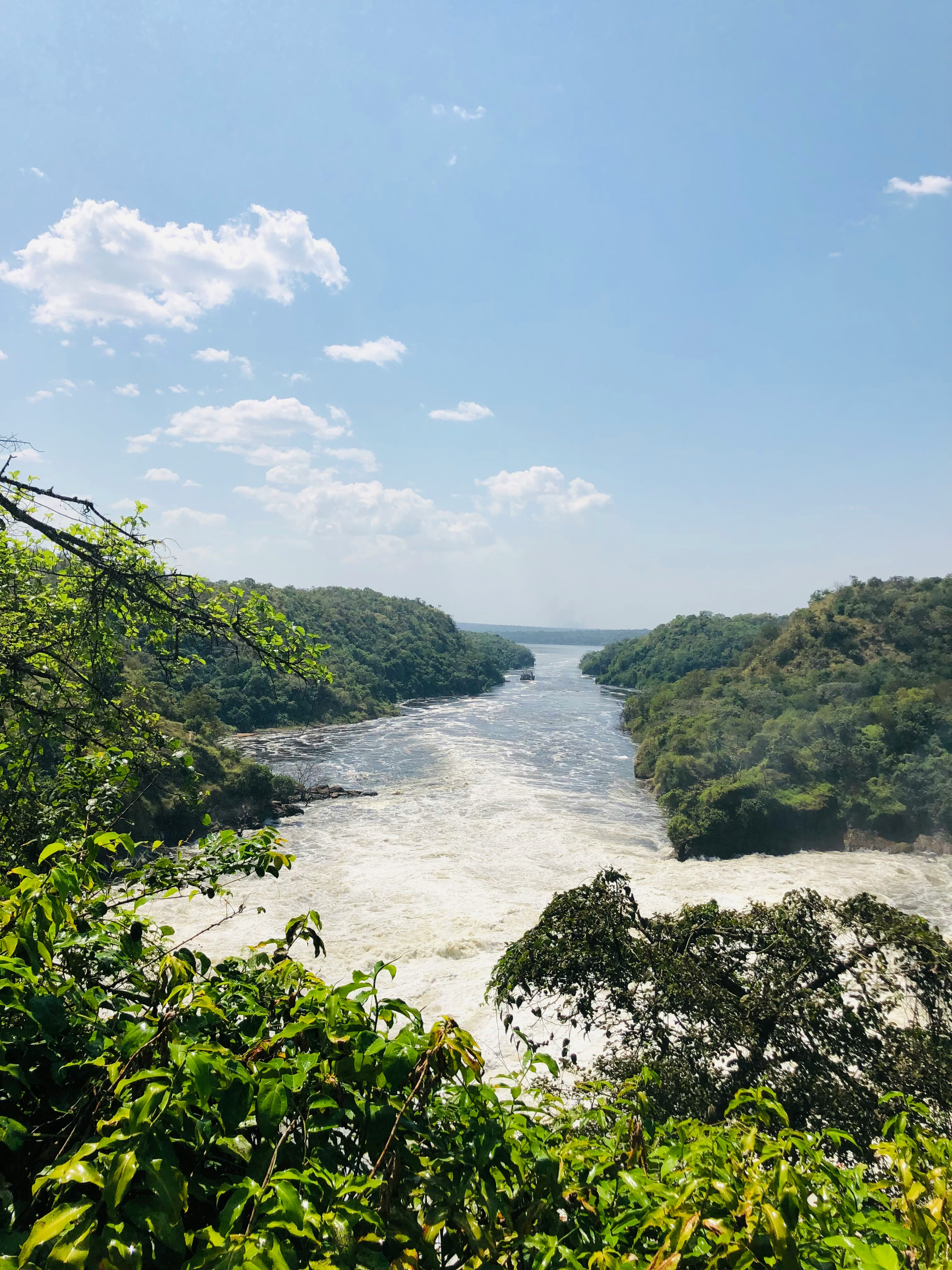 The Nile River flowing through Uganda