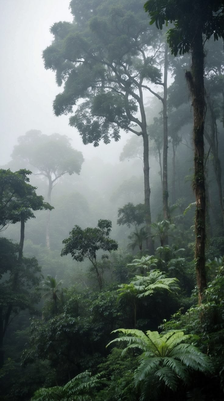 Dense forest canopy in Volcanoes National Park, Rwanda